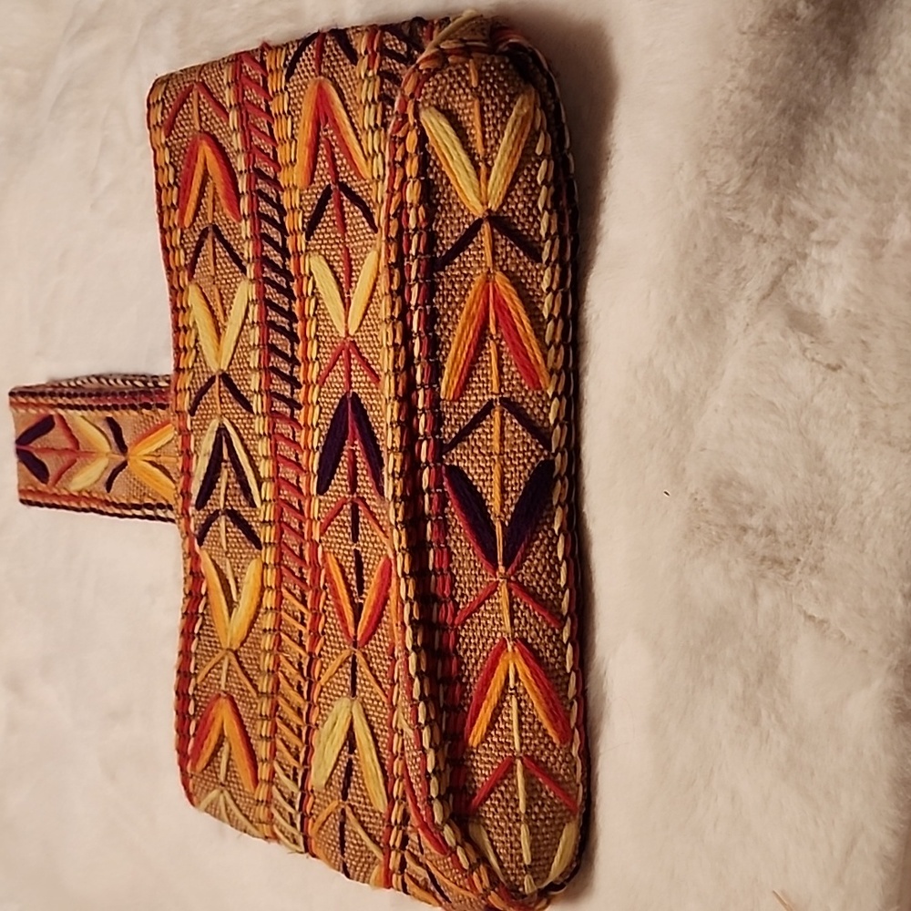 VINTAGE  HANDMADE  👜 HANDBAG BURLAP. - Picture 6 of 6